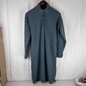 Carbon 2‎ Cobalt Sweatshirt Dress Womens Small Teal Henley Funnel Neck Pockets